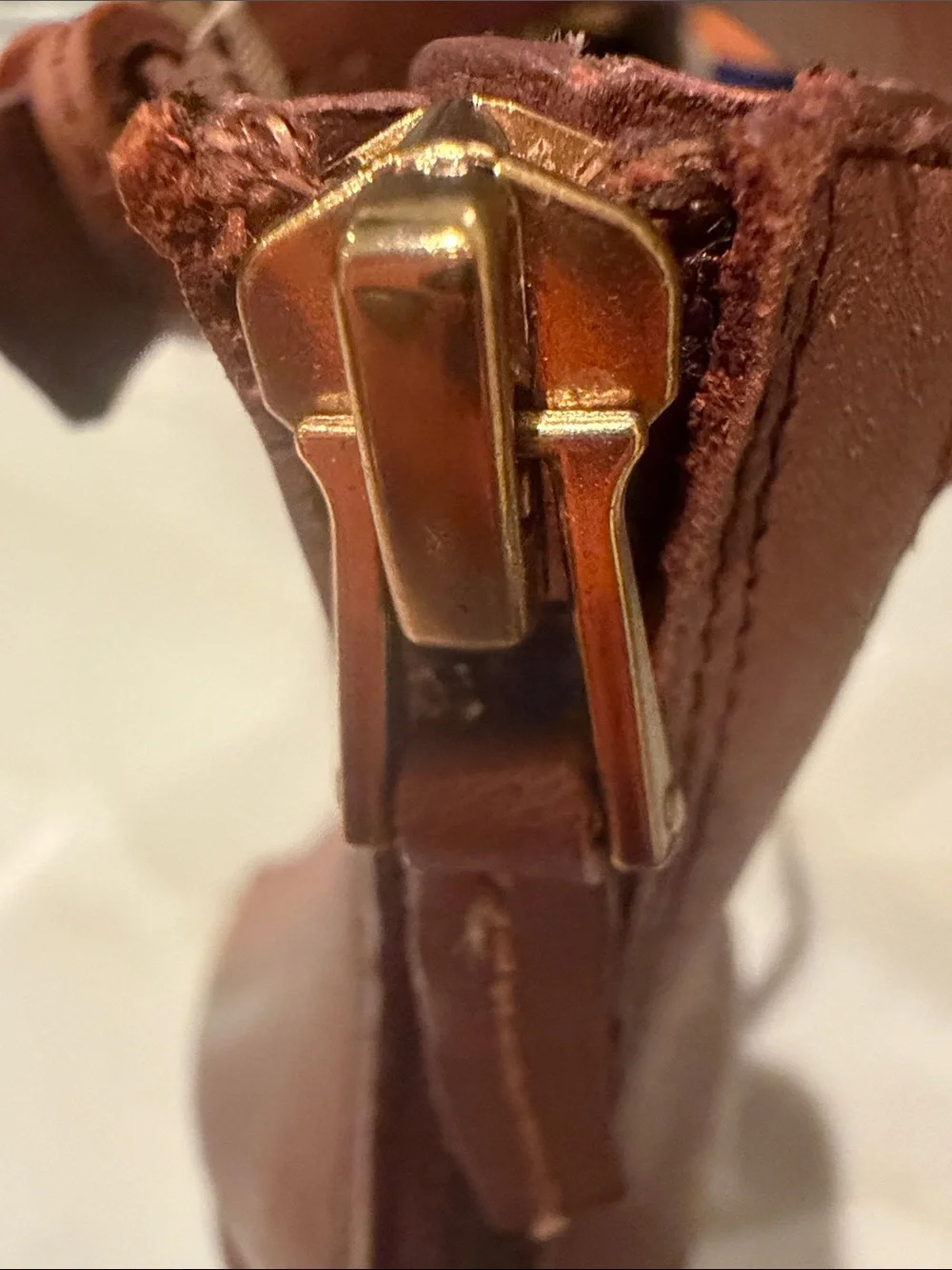 Dolce Vita Cognac Brown Leather Block Heel Sandals